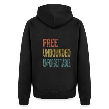 Festival - Unisex Premium Organic Zip Hoodie - black - Back - Nico (187cm)
