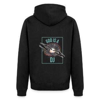Festival - Unisex Premium Organic Zip Hoodie - black - Back - Nico (187cm)
