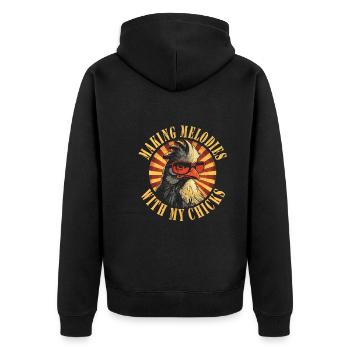 Festival - Unisex Premium Organic Zip Hoodie - black - Back - Nico (187cm)
