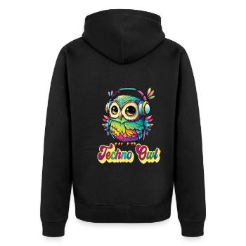 Festival - Unisex Premium Organic Zip Hoodie - black - Back - Nico (187cm)