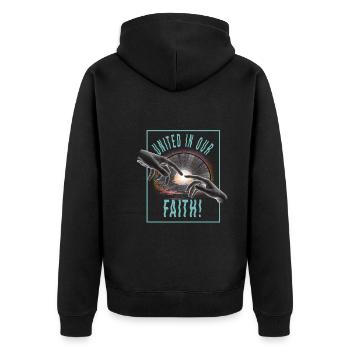 Festival - Unisex Premium Bio Zip Hoodie - Schwarz - Hinten - Nico (187cm)