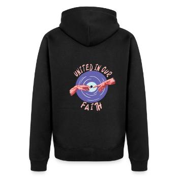 Festival - Unisex Premium Bio Zip Hoodie - Schwarz - Hinten - Nico (187cm)