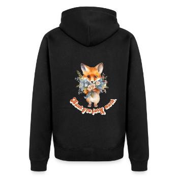 Furry Fandom - Unisex Premium Organic Zip Hoodie - black - Back - Nico (187cm)