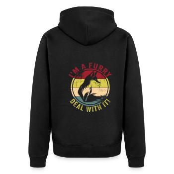 Furry Fandom - Unisex Premium Organic Zip Hoodie - black - Back - Nico (187cm)