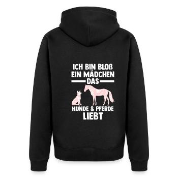 Hunde Pferdeliebhaber Hundeliebhaber Pferde - Unisex Premium Bio Zip Hoodie - Schwarz - Hinten - Nico (187cm)