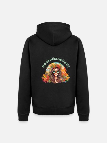 Hippy - Unisex Premium Organic Zip Hoodie - black