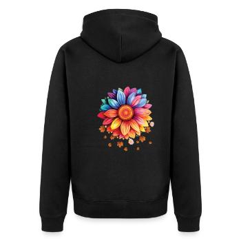 Hippy - Unisex Premium Organic Zip Hoodie - black - Back - Nico (187cm)