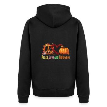 Hippy - Unisex Premium Organic Zip Hoodie - black - Back - Nico (187cm)
