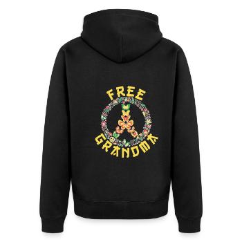 Hippy - Unisex Premium Organic Zip Hoodie - black - Back - Nico (187cm)