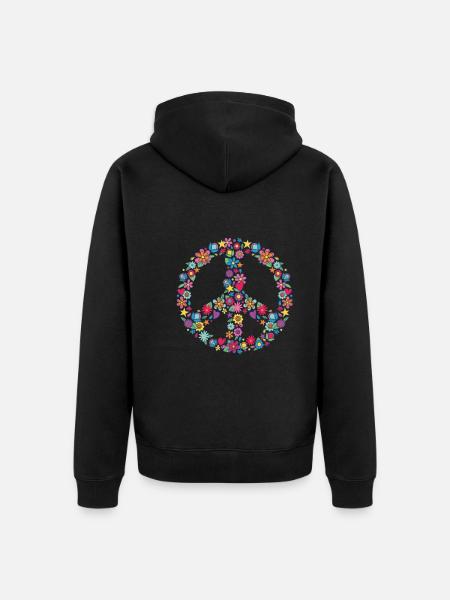 Hippy - Unisex Premium Organic Zip Hoodie - black