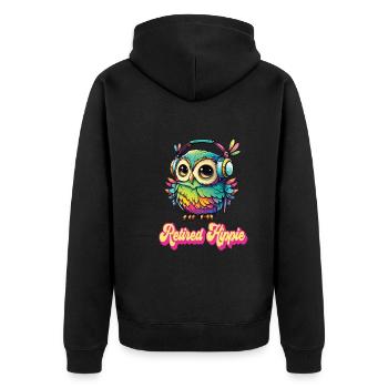 Hippy - Unisex Premium Organic Zip Hoodie - black - Back - Nico (187cm)