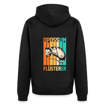 Opossum - Unisex Premium Bio Zip Hoodie - Schwarz - Hinten - Nico (187cm)