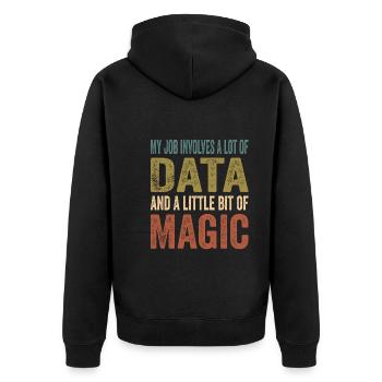 Daten Analytiker Datenschutz Beauftragter - Unisex Premium Bio Zip Hoodie - Schwarz - Hinten - Nico (187cm)