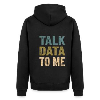 Daten Analytiker Datenschutz Beauftragter - Unisex Premium Bio Zip Hoodie - Schwarz - Hinten - Nico (187cm)