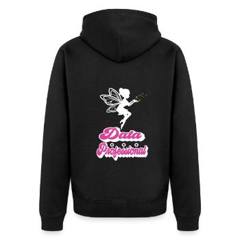 Daten Analytiker Datenschutz Beauftragter - Unisex Premium Bio Zip Hoodie - Schwarz - Hinten - Nico (187cm)