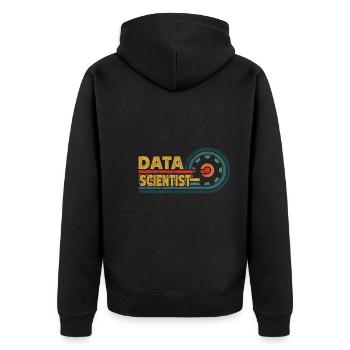 Daten Analytiker Datenschutz Beauftragter - Unisex Premium Bio Zip Hoodie - Schwarz - Hinten - Nico (187cm)