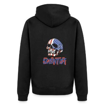 Daten Analytiker Datenschutz Beauftragter - Unisex Premium Bio Zip Hoodie - Schwarz - Hinten - Nico (187cm)