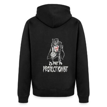 Daten Analytiker Datenschutz Beauftragter - Unisex Premium Bio Zip Hoodie - Schwarz - Hinten - Nico (187cm)