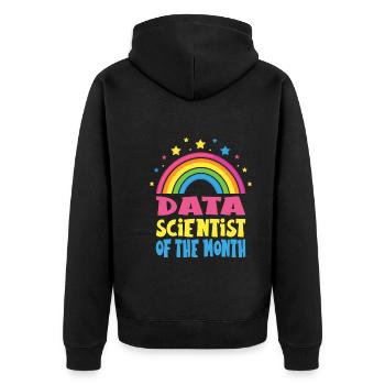 Daten Analytiker Datenschutz Beauftragter - Unisex Premium Bio Zip Hoodie - Schwarz - Hinten - Nico (187cm)
