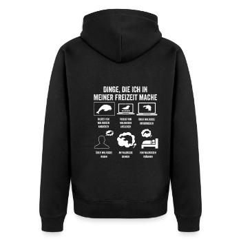 Walross - Unisex Premium Bio Zip Hoodie - Schwarz - Hinten - Nico (187cm)