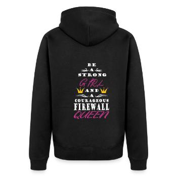 Network Engineer - Unisex Premium Bio Zip Hoodie - Schwarz - Hinten - Nico (187cm)