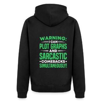 Daten Analytiker Datenschutz Beauftragter - Unisex Premium Bio Zip Hoodie - Schwarz - Hinten - Nico (187cm)