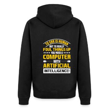Daten Analytiker Datenschutz Beauftragter - Unisex Premium Bio Zip Hoodie - Schwarz - Hinten - Nico (187cm)