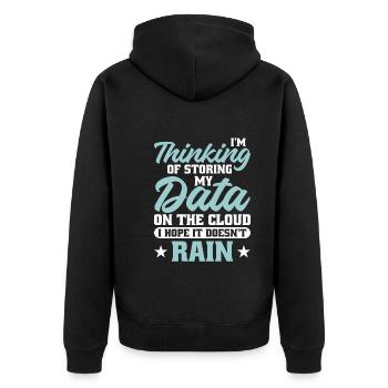 Daten Analytiker Datenschutz Beauftragter - Unisex Premium Bio Zip Hoodie - Schwarz - Hinten - Nico (187cm)