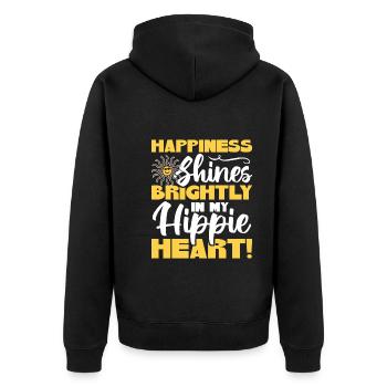 Hippy - Unisex Premium Organic Zip Hoodie - black - Back - Nico (187cm)