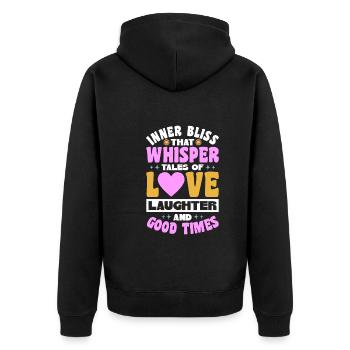 Hippy - Unisex Premium Organic Zip Hoodie - black - Back - Nico (187cm)