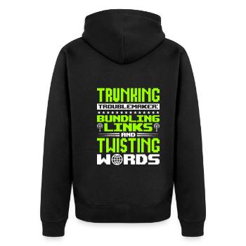Network Engineer - Unisex Premium Organic Zip Hoodie - black - Back - Nico (187cm)