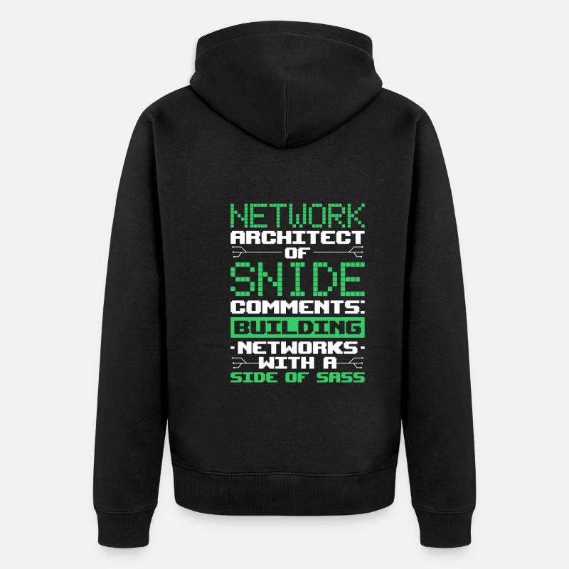 Network Engineer - Unisex Premium Bio Zip Hoodie - Schwarz
