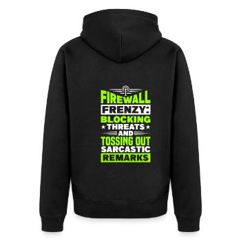 Network Engineer - Unisex Premium Organic Zip Hoodie - black - Back - Nico (187cm)