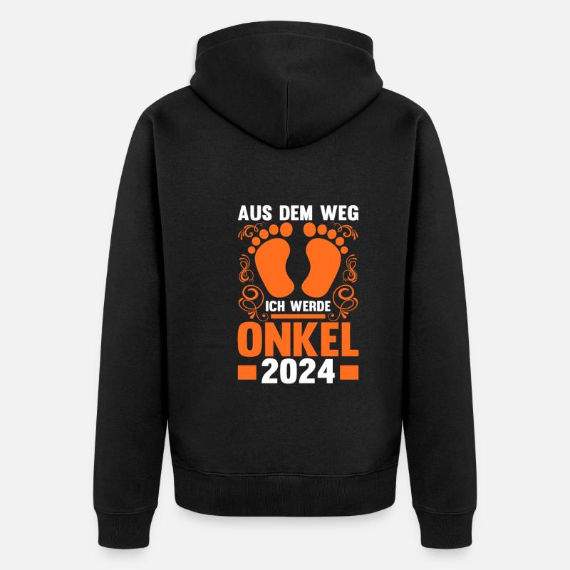 Werdender Onkel 2043 - Unisex Premium Bio Zip Hoodie - Schwarz