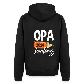 Werdender Opa 2024 - Unisex Premium Bio Zip Hoodie - Schwarz - Hinten - Nico (187cm)