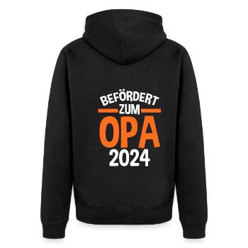 Werdender Opa 2030 - Unisex Premium Bio Zip Hoodie - Schwarz - Hinten - Nico (187cm)