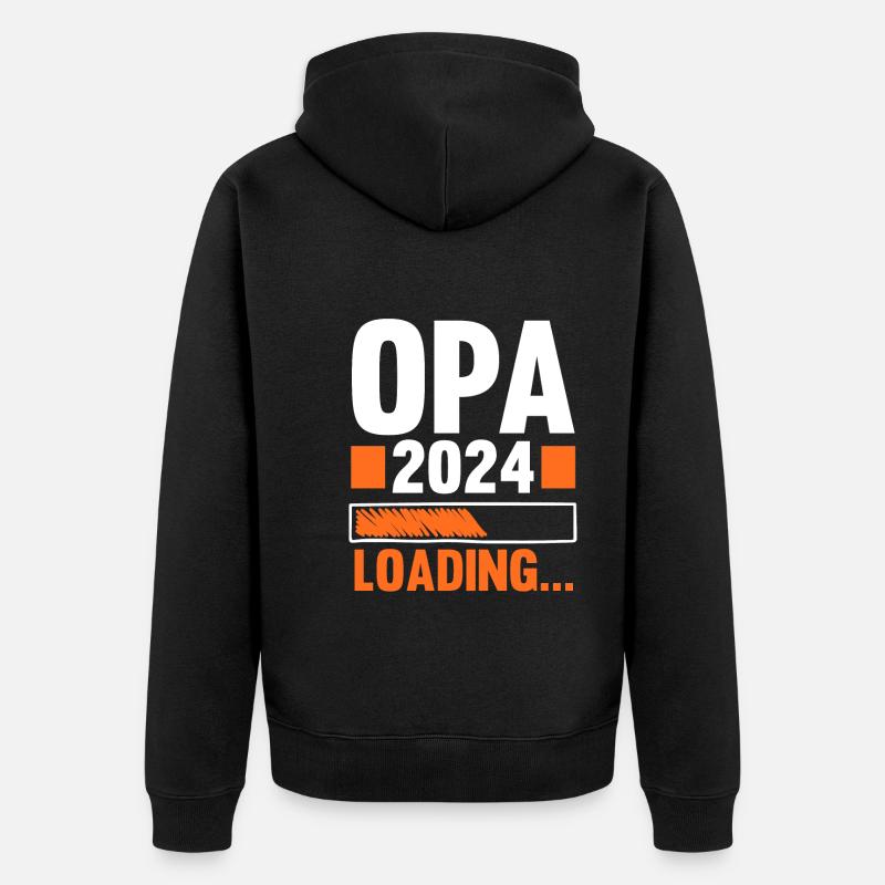 Werdender Opa 2038 - Unisex Premium Bio Zip Hoodie - Schwarz