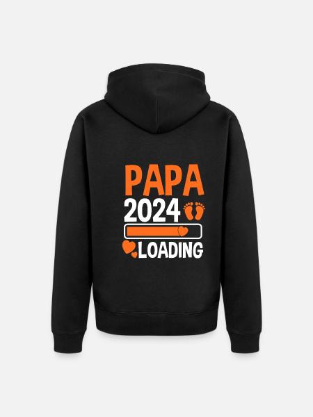Werdender Papa 2025 - Unisex Premium Bio Zip Hoodie - Schwarz