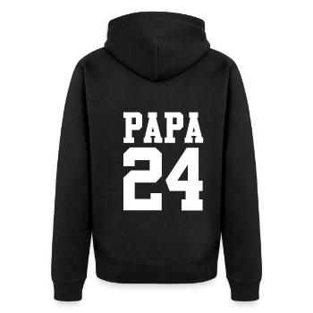 Werdender Papa 2032 - Unisex Premium Bio Zip Hoodie - Schwarz - Hinten - Nico (187cm)