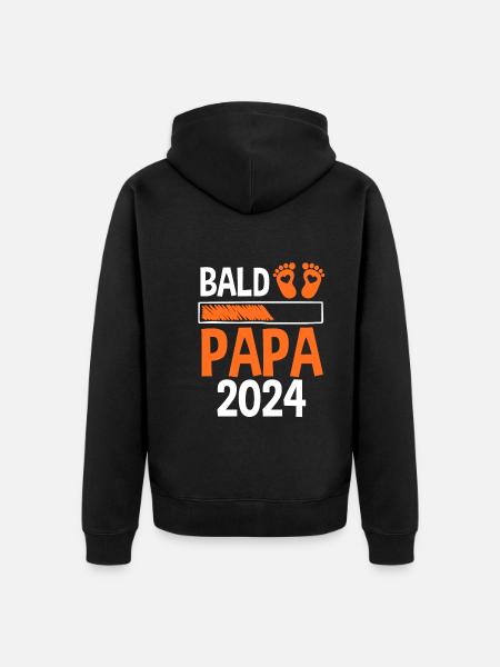 Werdender Papa 2029 - Unisex Premium Bio Zip Hoodie - Schwarz