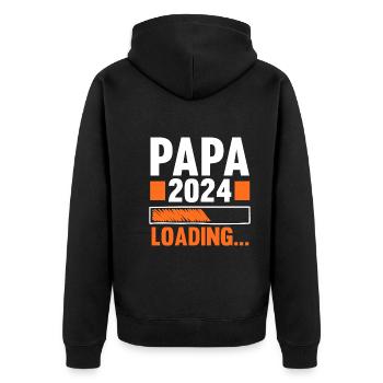 Werdender Papa 2038 - Unisex Premium Bio Zip Hoodie - Schwarz - Hinten - Nico (187cm)
