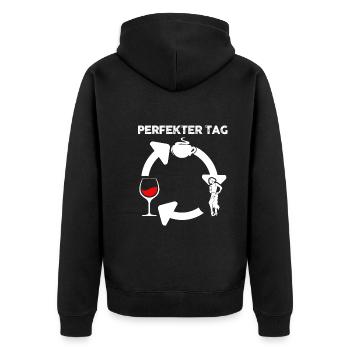 Salsa Tanz Tänzer - Unisex Premium Bio Zip Hoodie - Schwarz - Hinten - Nico (187cm)