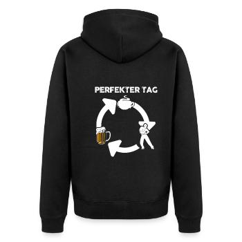 Salsa Tanz Tänzer - Unisex Premium Bio Zip Hoodie - Schwarz - Hinten - Nico (187cm)