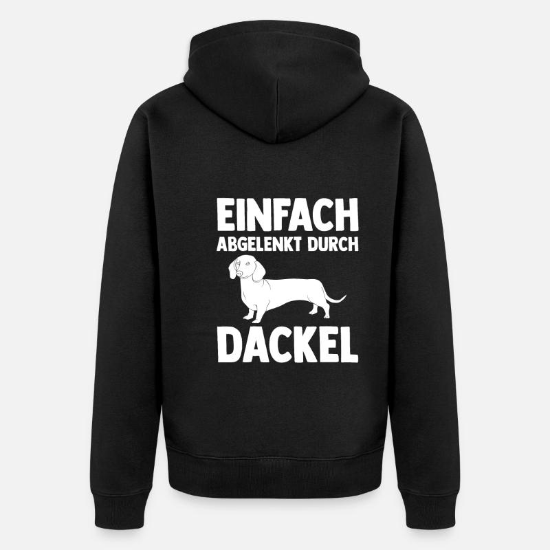 Hund Dackel - Unisex Premium Bio Zip Hoodie - Schwarz