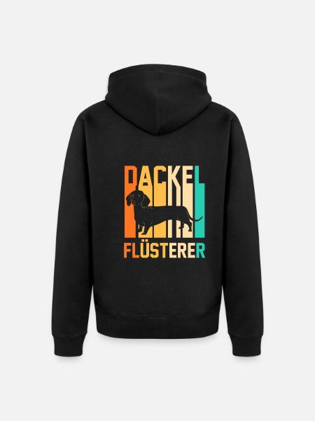 Hund Dackel - Unisex Premium Bio Zip Hoodie - Schwarz