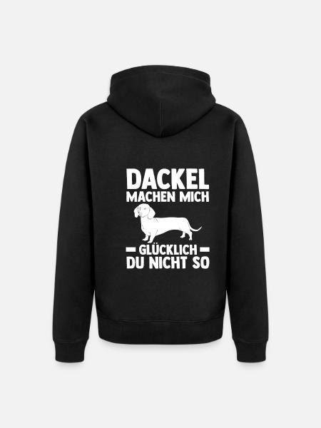 Hund Dackel - Unisex Premium Bio Zip Hoodie - Schwarz