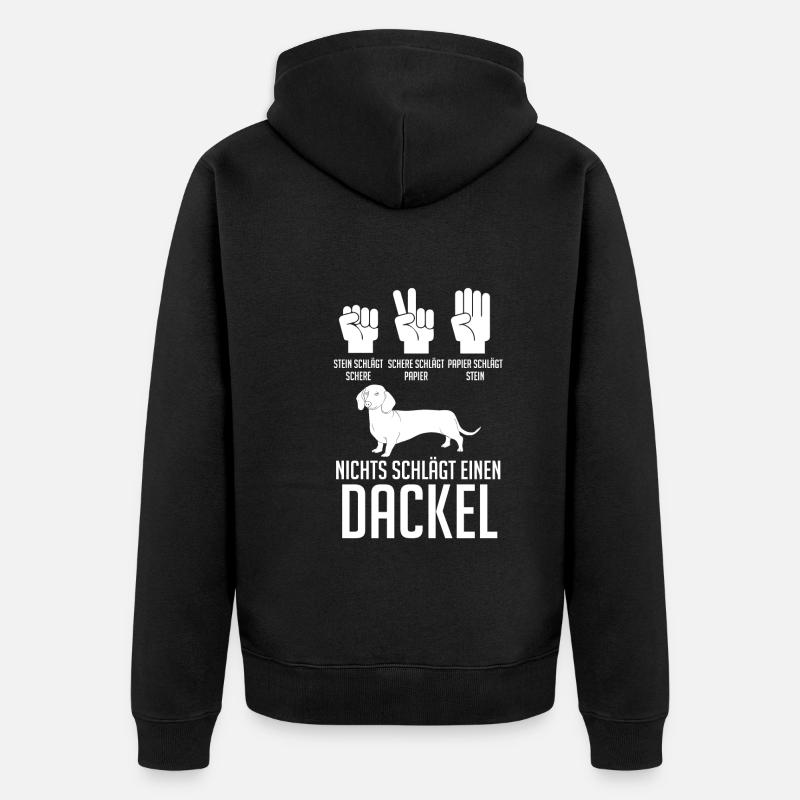Hund Dackel - Unisex Premium Bio Zip Hoodie - Schwarz