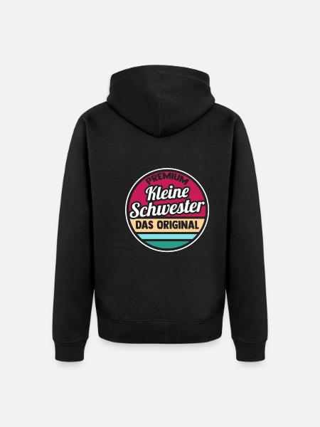 Geschwister Schwestern Schwester - Unisex Premium Bio Zip Hoodie - Schwarz