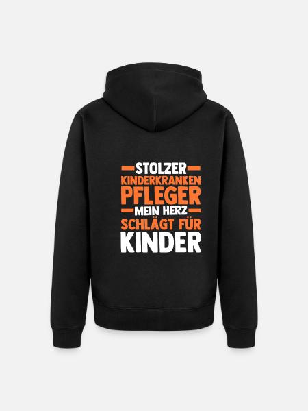 Pfleger Pflegekraft Kinderkrankenpfleger - Unisex Premium Bio Zip Hoodie - Schwarz