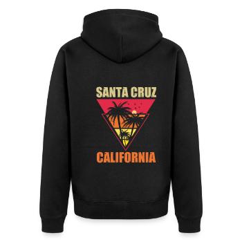 Surf en Californie Santa Cruz - Veste à capuche bio Premium Unisexe - noir - Dos - Nico (187cm)